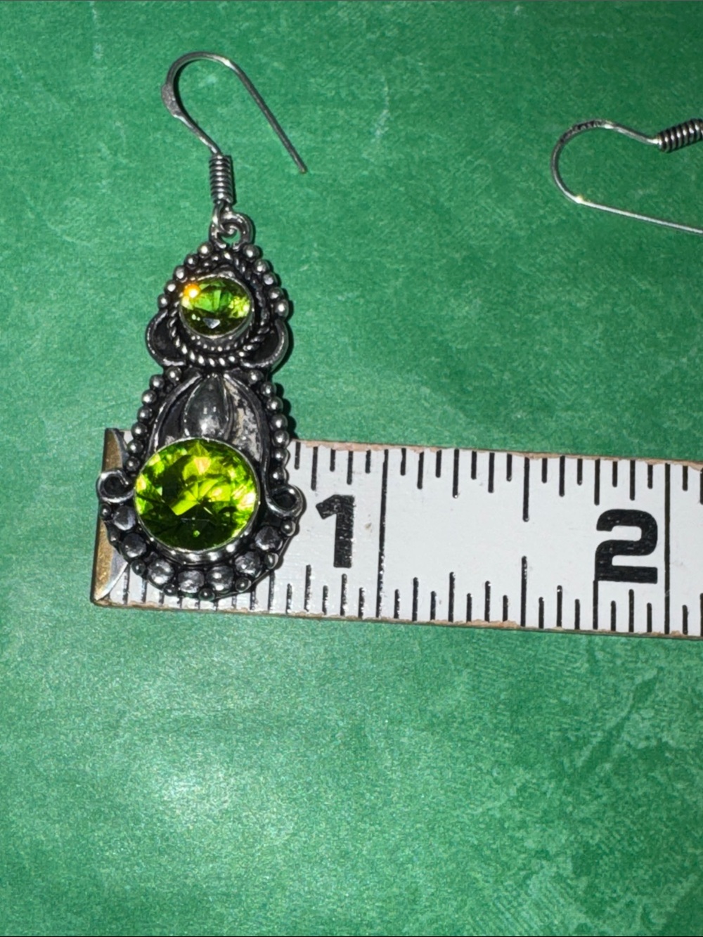 Silver Peridot Earrings - Picture 10 of 10
